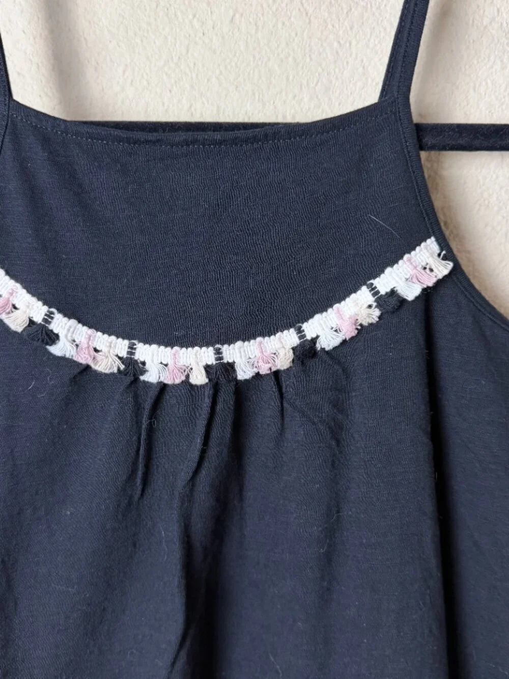 OLD NAVY Lace Trim Black Cotton Knit Tank Dress New NWT Size Medium 8